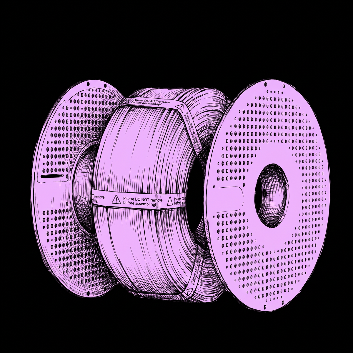 Empty Refillable Filament Spool